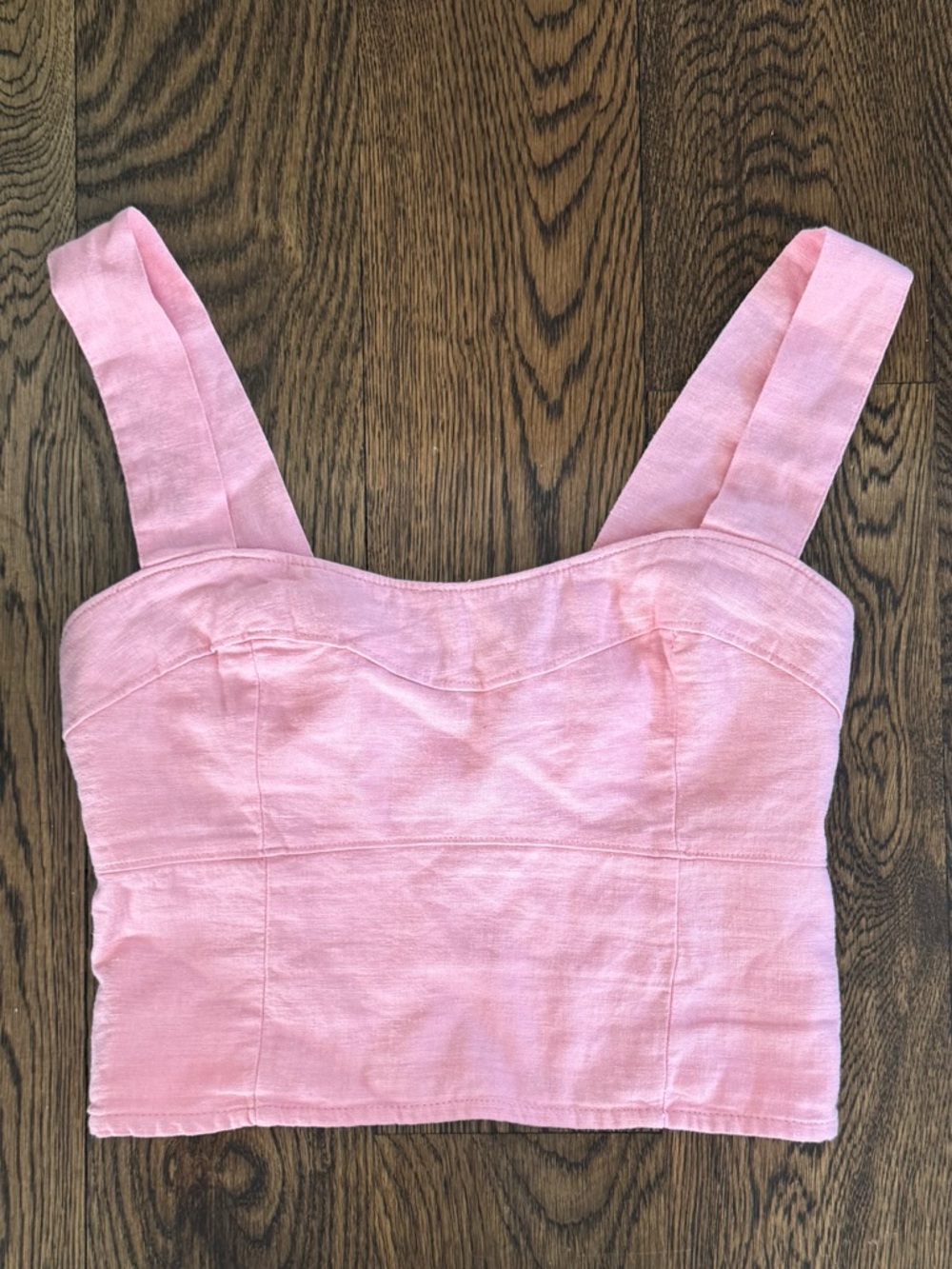 Abercrombie & Fitch Pink Cropped Bustier Tank Top